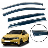 Дефлектор вікна для Skoda Rapid 2013+ Spaceback з нерж. хром полоскою